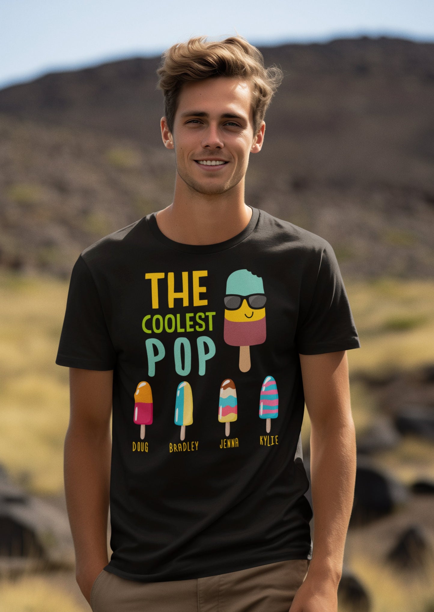 The Coolest Pop Custom T-Shirt, Dad Gift, Father's Day, Personalized With Kids Names, Makes a great Father's Day Gift for The Coolest Papa