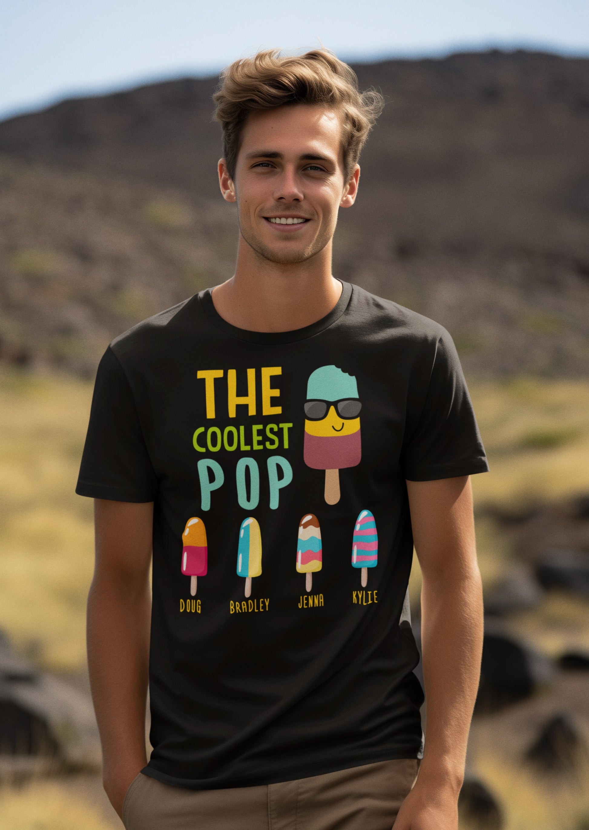 The Coolest Pop Custom T-Shirt, Dad Gift, Father's Day, Personalized With Kids Names, Makes a great Father's Day Gift for The Coolest Papa