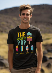 The Coolest Pop Custom T-Shirt, Dad Gift, Father's Day, Personalized With Kids Names, Makes a great Father's Day Gift for The Coolest Papa