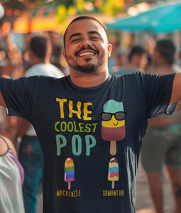 The Coolest Pop Custom T-Shirt, Dad Gift, Father's Day, Personalized With Kids Names, Makes a great Father's Day Gift for The Coolest Papa