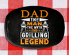 Personalized BBQ Platter, Dad The Man The Myth The Grilling Legend, Father's Day Gift, BBQ Serving Tray, Custom Bbq Plate, Bbq Gift