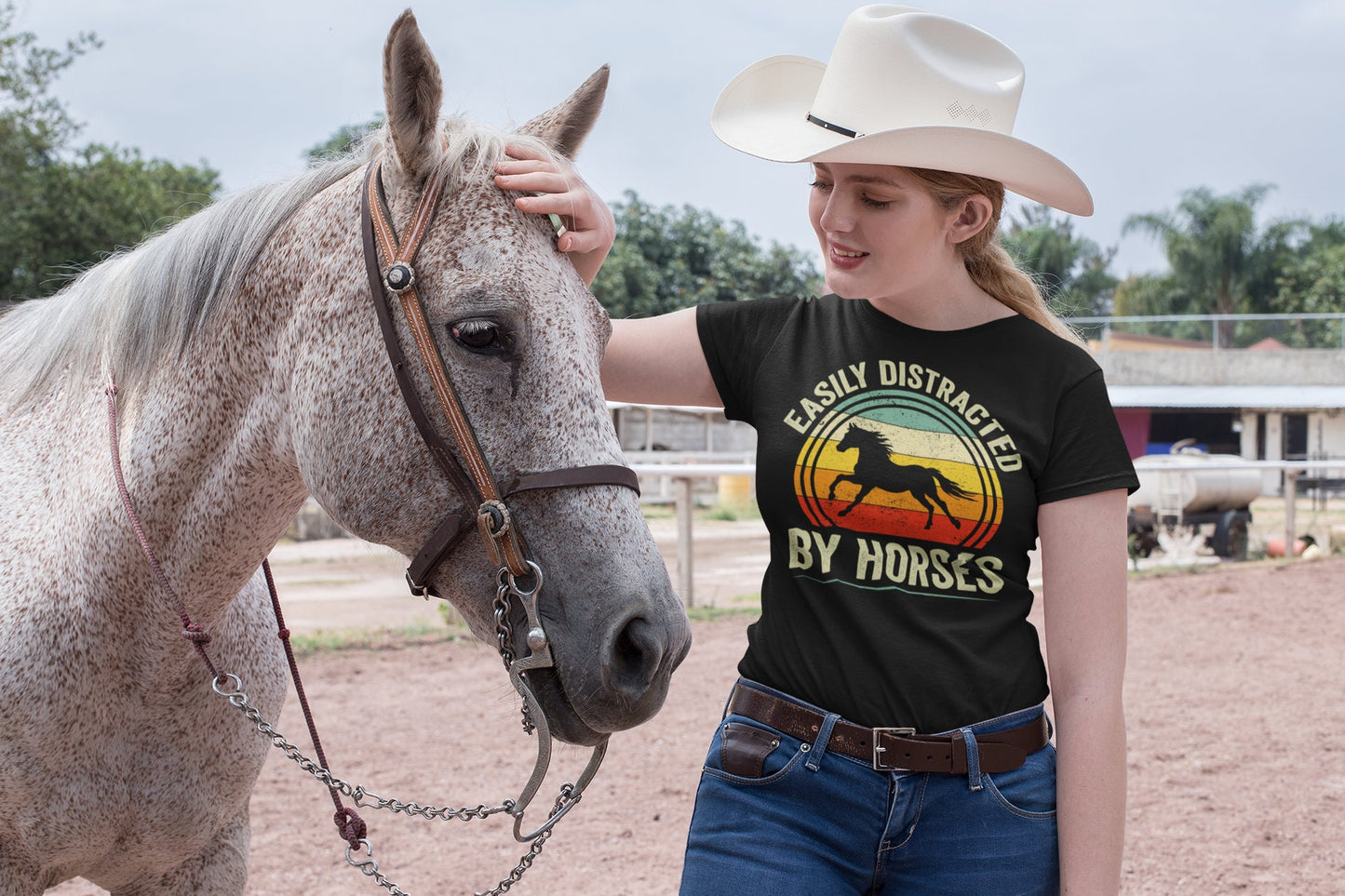 Easily Distracted By Horses T-Shirt, Horse Shirt, Funny Horses Shirt, Easily Distracted By Horses Shirt, Horse Riding Shirt, Equestrian Tee