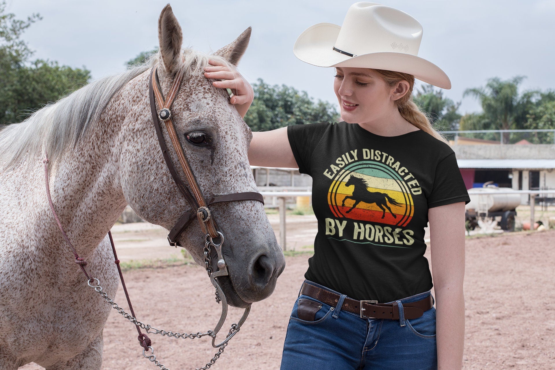 Easily Distracted By Horses T-Shirt, Horse Shirt, Funny Horses Shirt, Easily Distracted By Horses Shirt, Horse Riding Shirt, Equestrian Tee