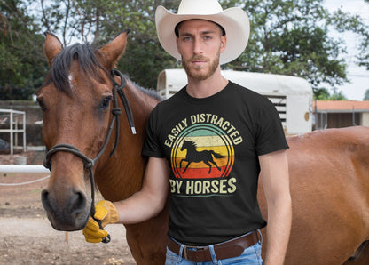 Easily Distracted By Horses T-Shirt, Horse Shirt, Funny Horses Shirt, Easily Distracted By Horses Shirt, Horse Riding Shirt, Equestrian Tee