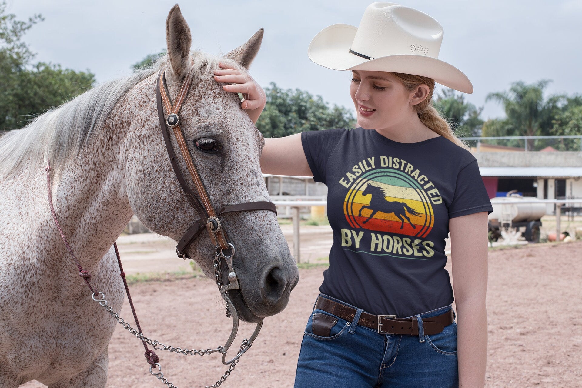 Easily Distracted By Horses T-Shirt, Horse Shirt, Funny Horses Shirt, Easily Distracted By Horses Shirt, Horse Riding Shirt, Equestrian Tee