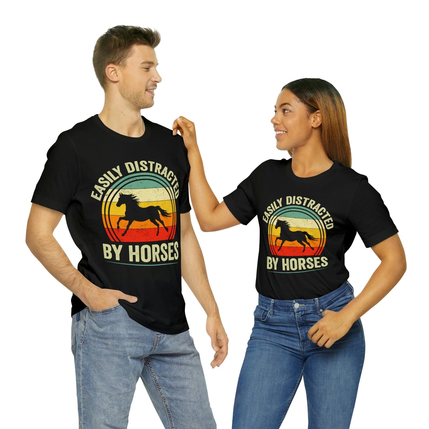 Easily Distracted By Horses T-Shirt, Horse Shirt, Funny Horses Shirt, Easily Distracted By Horses Shirt, Horse Riding Shirt, Equestrian Tee