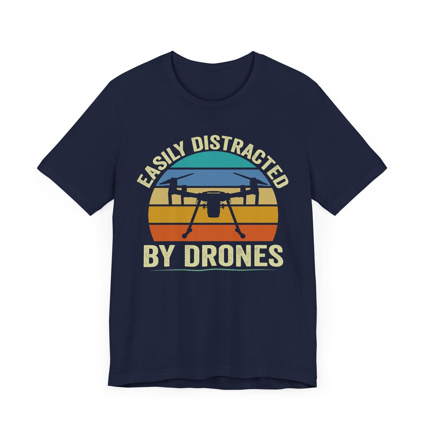 Easily Distracted By Drones T-Shirt, Drone Shirt, Aerial Photography, Drone Operators, Remote Pilot Gift, Retro Drone Design, Drone Gift
