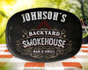 Personalized BBQ Platter, Backyard Smokehouse Bar & Grill Custom Serving Tray, Great BBQ Gift, Family BBQ, Last Name Custom Bbq Gift