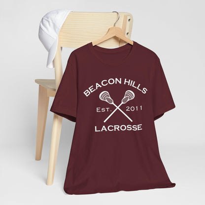 Isaac Lahey 14 Teen Wolf Beacon Hills Inspired Lacrosse Adult Fashion T-Shirt - Maroon