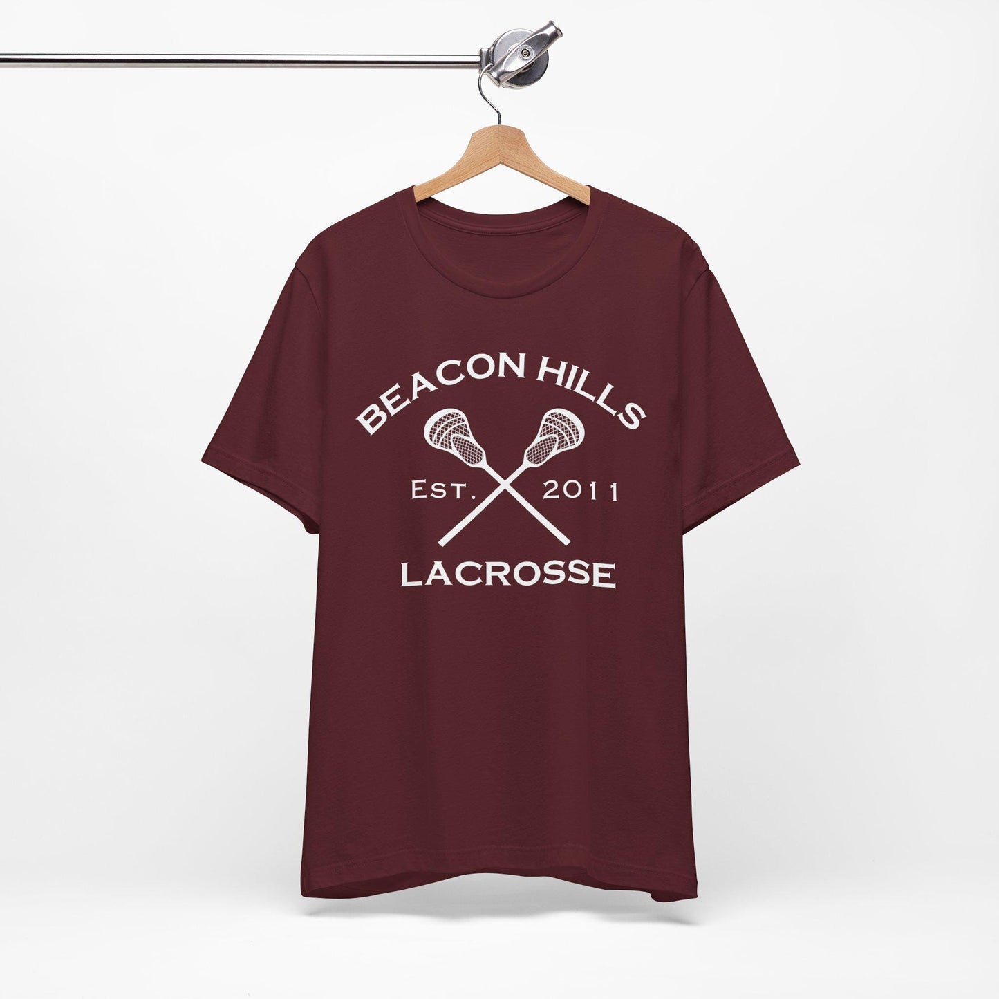 Isaac Lahey 14 Teen Wolf Beacon Hills Inspired Lacrosse Adult Fashion T-Shirt - Maroon