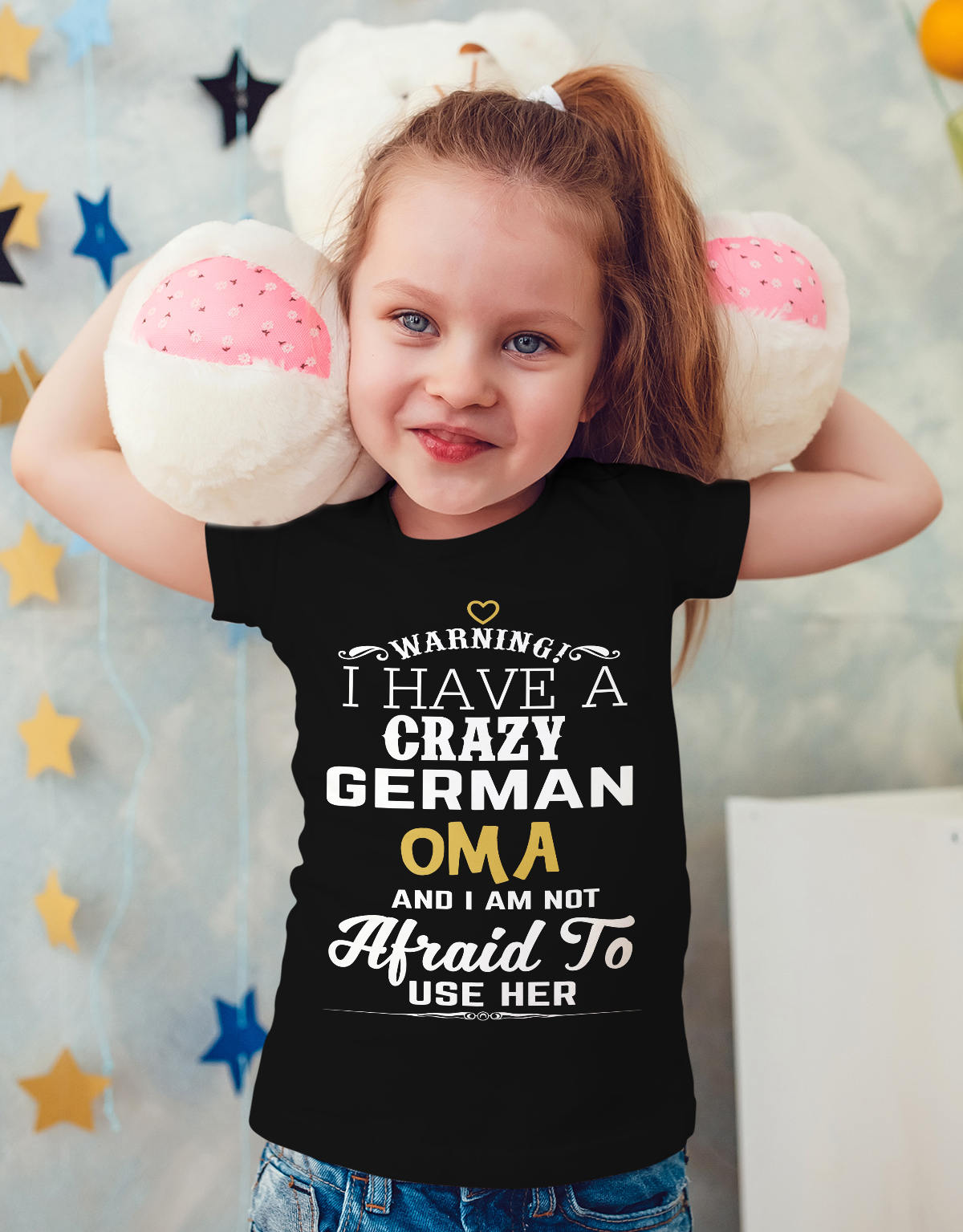 Warning I Have A Crazy German Oma And I'm Not Afraid To Use Her Funny T-Shirt, Great Gift For Grandchildren! German Oma Grandkids