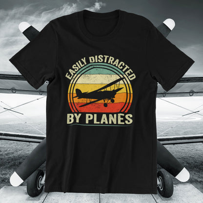 Easily Distracted By Planes T-Shirt, Airplane Shirt, Funny Airplane Shirt, Easily Distracted By Planes Shirt, Air Show Shirt