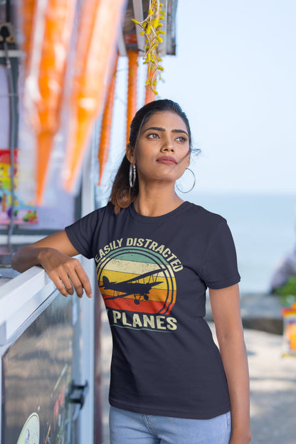Easily Distracted By Planes T-Shirt, Airplane Shirt, Funny Airplane Shirt, Easily Distracted By Planes Shirt, Air Show Shirt