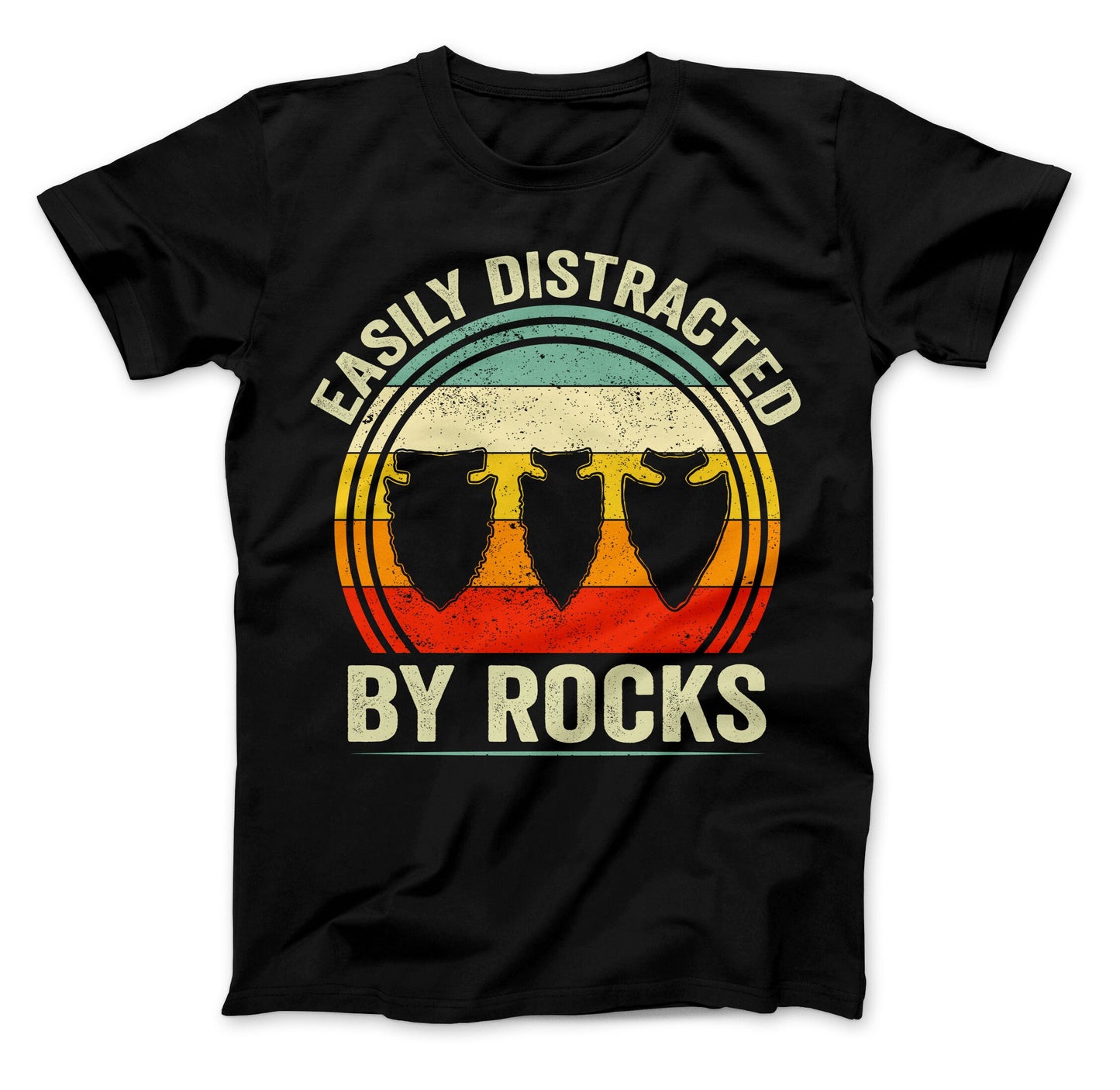 Easily Distracted By Rocks T-Shirt, Arrowhead Hunting, Rockhounding Shirt, Ancient Artifacts Hunting Shirt