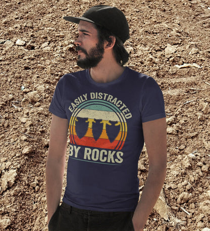 Easily Distracted By Rocks T-Shirt, Arrowhead Hunting, Rockhounding Shirt, Ancient Artifacts Hunting Shirt