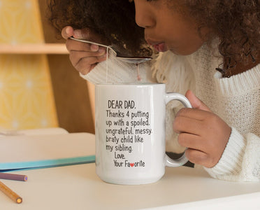 Dear Dad Mug, Love Your Favorite, Funny Mug For Dad, Funny Gift For Dad, Sibling Sarcasm Mug, Gift From Daughter, Gift From Son