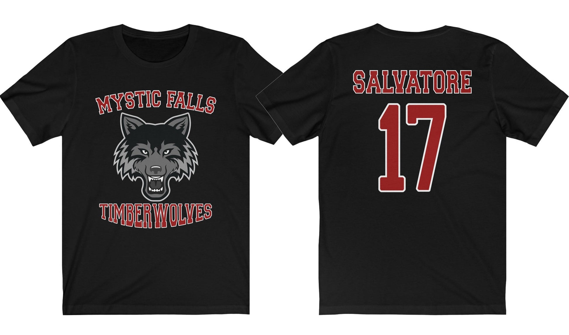 Mystic Falls Timberwolves Salvatore 17 T-Shirt, Vampire Diaries Inspired Design, Mystic Falls High School Virginia, Salvatore 17
