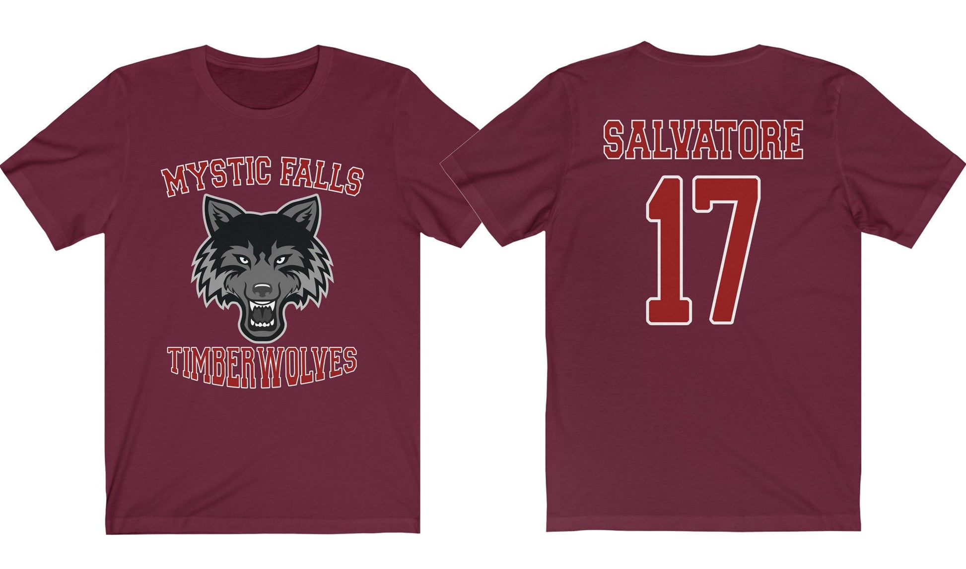 Mystic Falls Timberwolves Salvatore 17 T-Shirt, Vampire Diaries Inspired Design, Mystic Falls High School Virginia, Salvatore 17