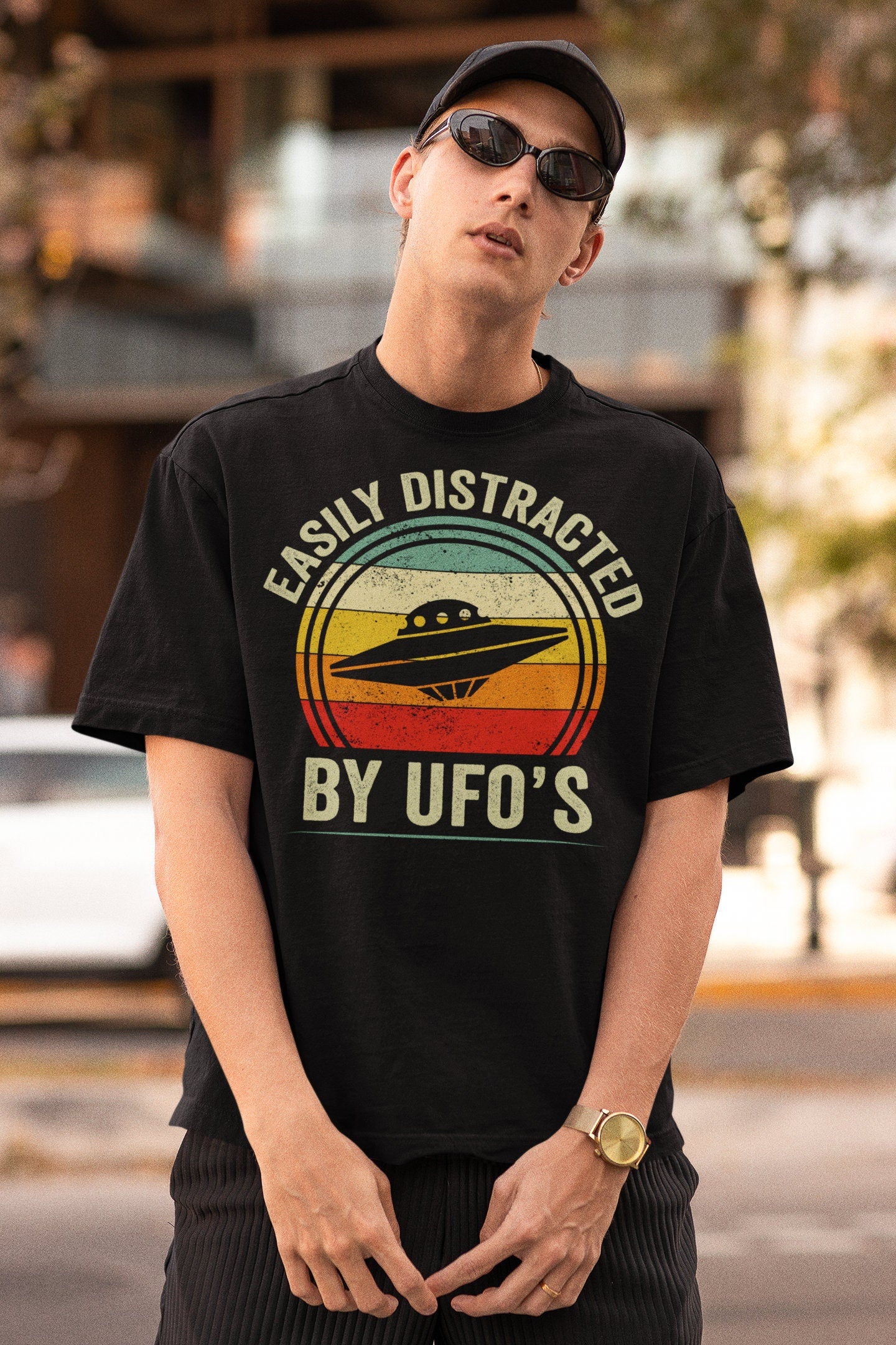 Easily Distracted By UFO's T-Shirt, Alien Shirt, Funny UFO Shirt, Easily Distracted By UFO's Shirt, Alien Spacecraft Shirt