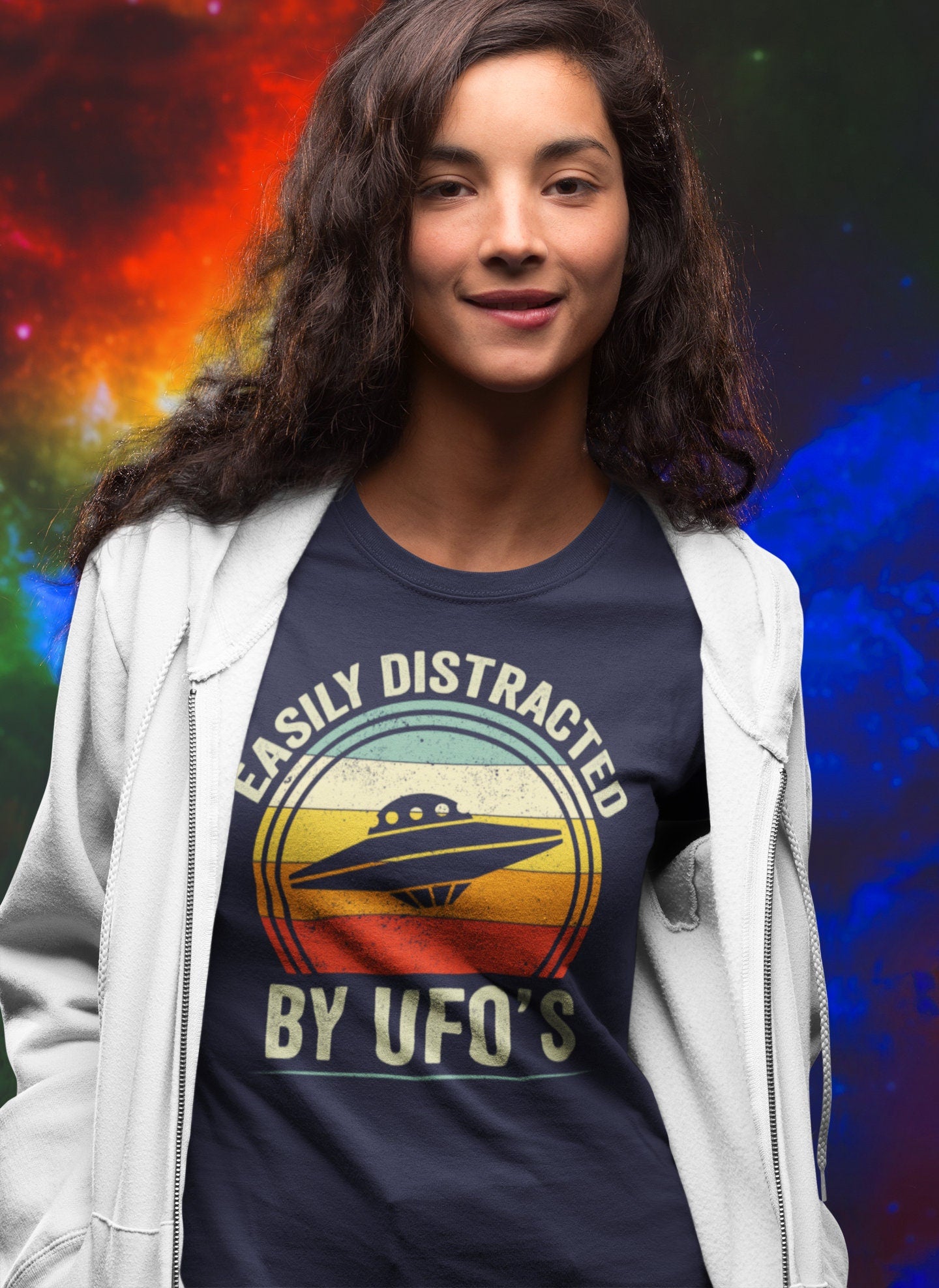 Easily Distracted By UFO's T-Shirt, Alien Shirt, Funny UFO Shirt, Easily Distracted By UFO's Shirt, Alien Spacecraft Shirt