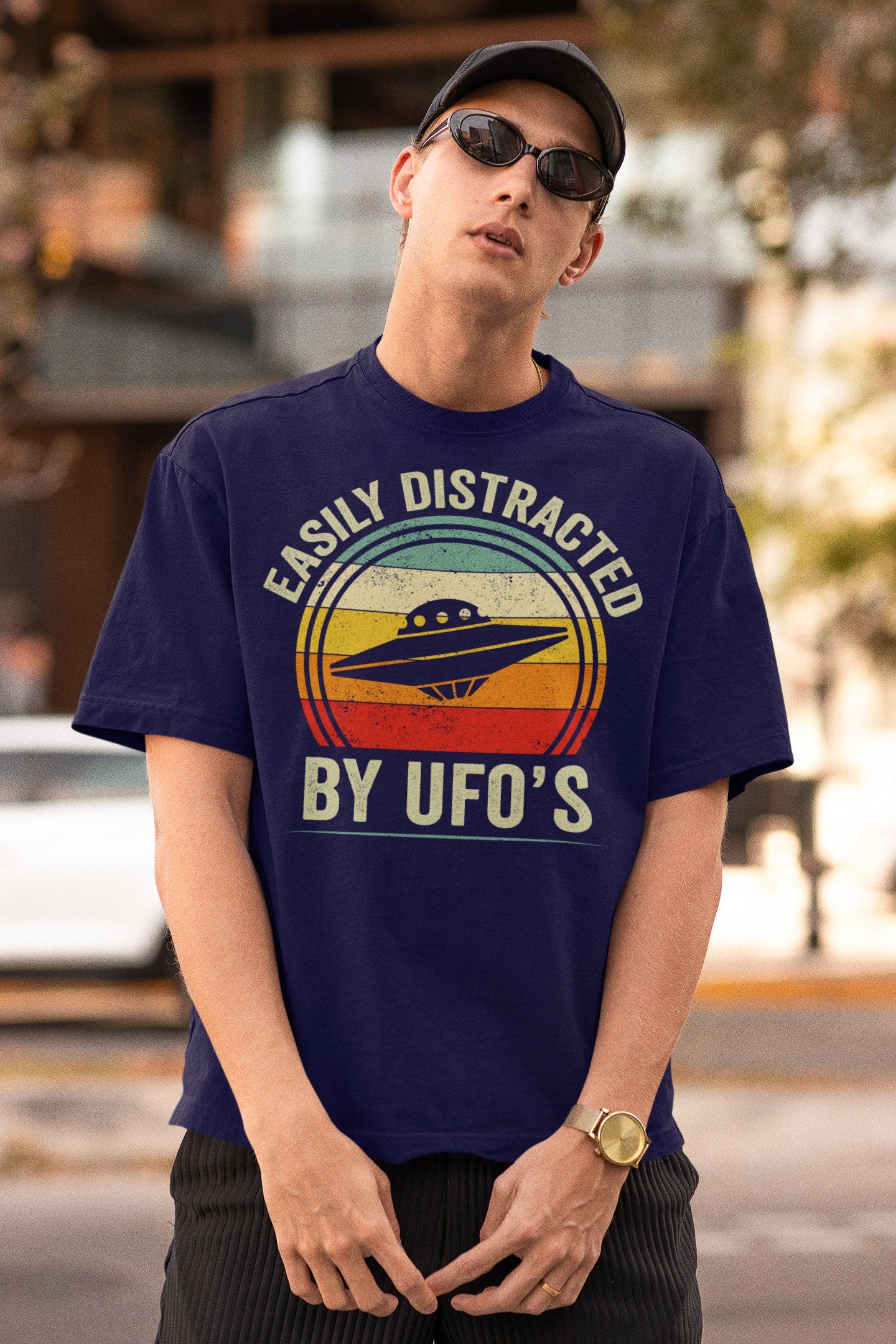 Easily Distracted By UFO's T-Shirt, Alien Shirt, Funny UFO Shirt, Easily Distracted By UFO's Shirt, Alien Spacecraft Shirt