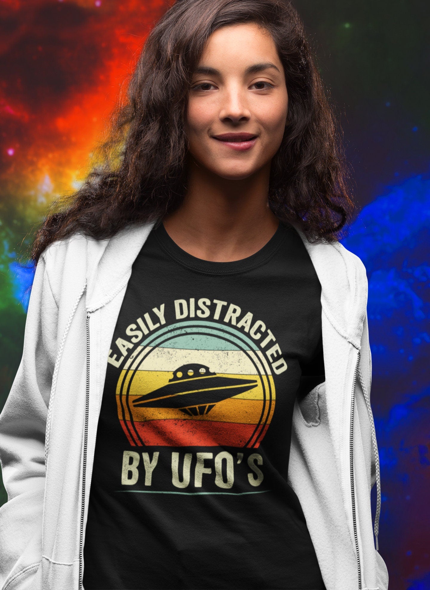 Easily Distracted By UFO's T-Shirt, Alien Shirt, Funny UFO Shirt, Easily Distracted By UFO's Shirt, Alien Spacecraft Shirt