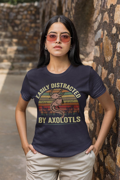 Easily Distracted By Axolotls T-Shirt, Axolotl Shirt, Mexican Walking Fish Shirt, Salamander Shirt, Axolotls Shirt