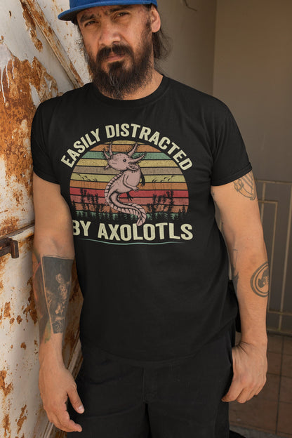Easily Distracted By Axolotls T-Shirt, Axolotl Shirt, Mexican Walking Fish Shirt, Salamander Shirt, Axolotls Shirt