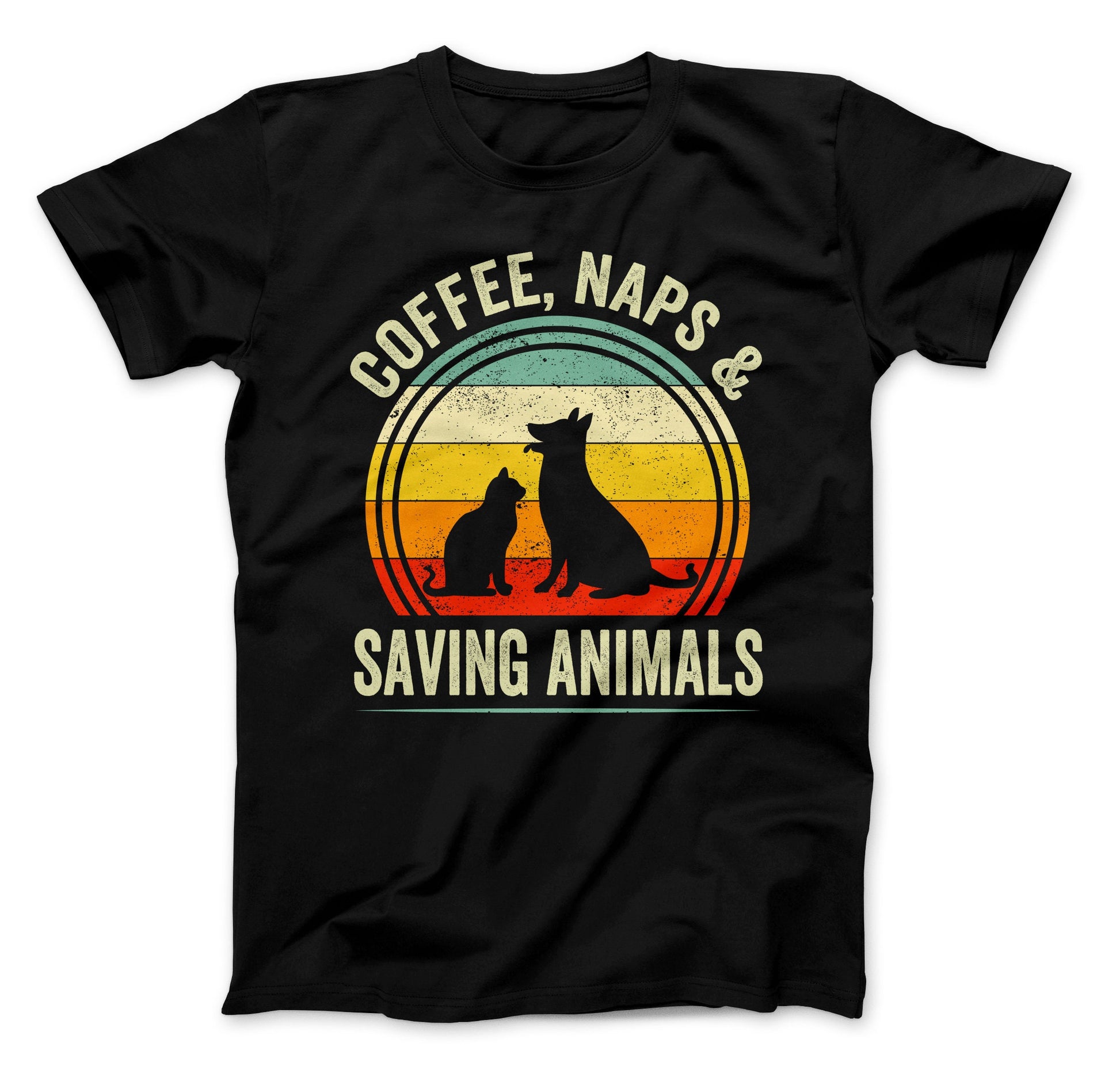 Vet Coffee Shirt, Coffee, Naps & Saving Animals, Veterinarian Coffee T-Shirt, Rescue Animals Shirt, Animal Rescue Shirt, Vet Shirt Black