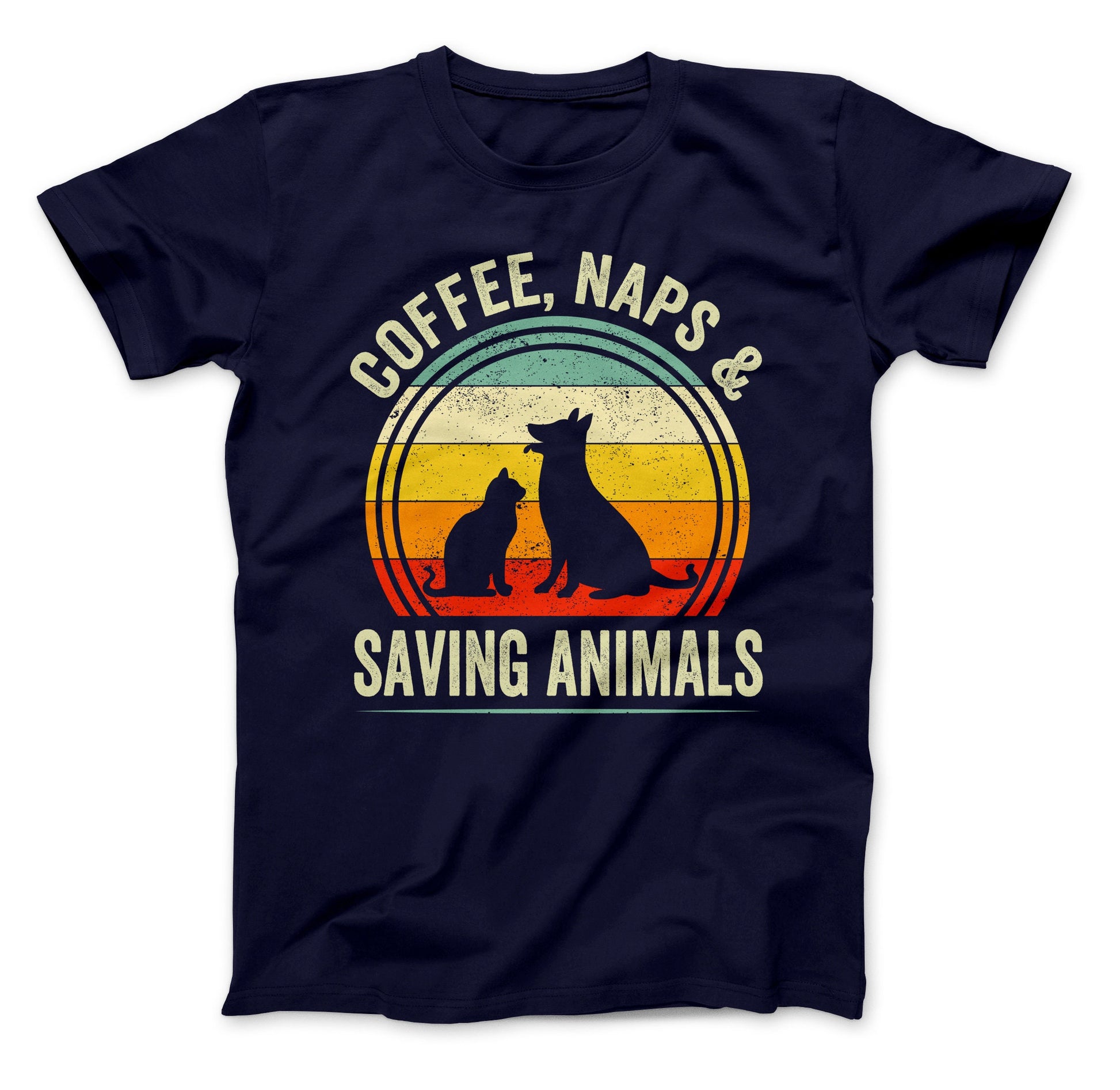 Vet Coffee Shirt, Coffee, Naps & Saving Animals, Veterinarian Coffee T-Shirt, Rescue Animals Shirt, Animal Rescue Shirt, Vet Shirt Navy