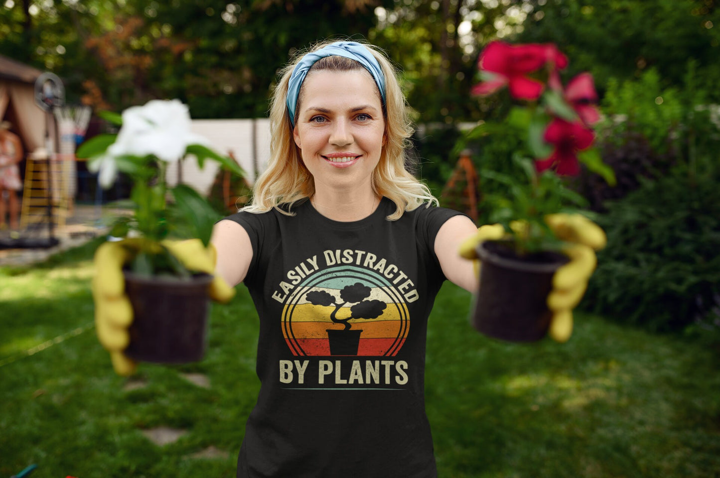 Easily Distracted By Plants T-Shirt, Plant Shirt, Funny Gardening Shirt, Easily Distracted By Plants Shirt, Bonsai Tree Shirt