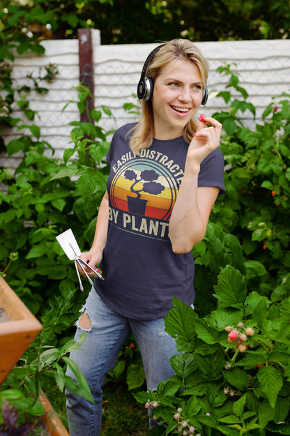 Easily Distracted By Plants T-Shirt, Plant Shirt, Funny Gardening Shirt, Easily Distracted By Plants Shirt, Bonsai Tree Shirt