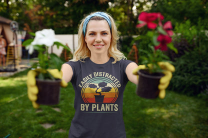Easily Distracted By Plants T-Shirt, Plant Shirt, Funny Gardening Shirt, Easily Distracted By Plants Shirt, Bonsai Tree Shirt