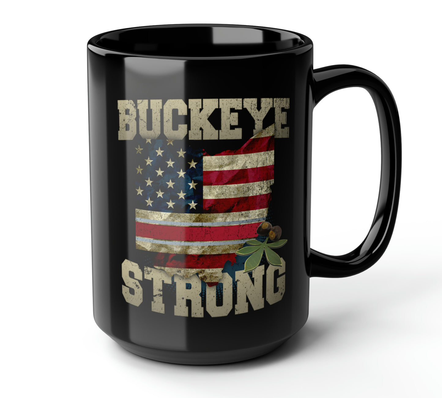 Buckeye Strong Ohio Coffee Mug Black 15 oz