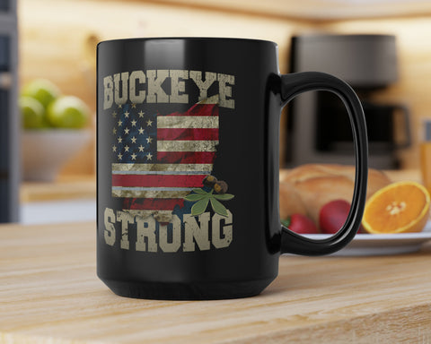Image of Buckeye Strong Ohio Coffee Mug - Love Family & Home
