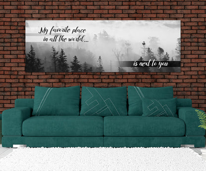My Favorite Place In All The World Is Next To You Canvas Wall Art For Couples, Romantic Devor