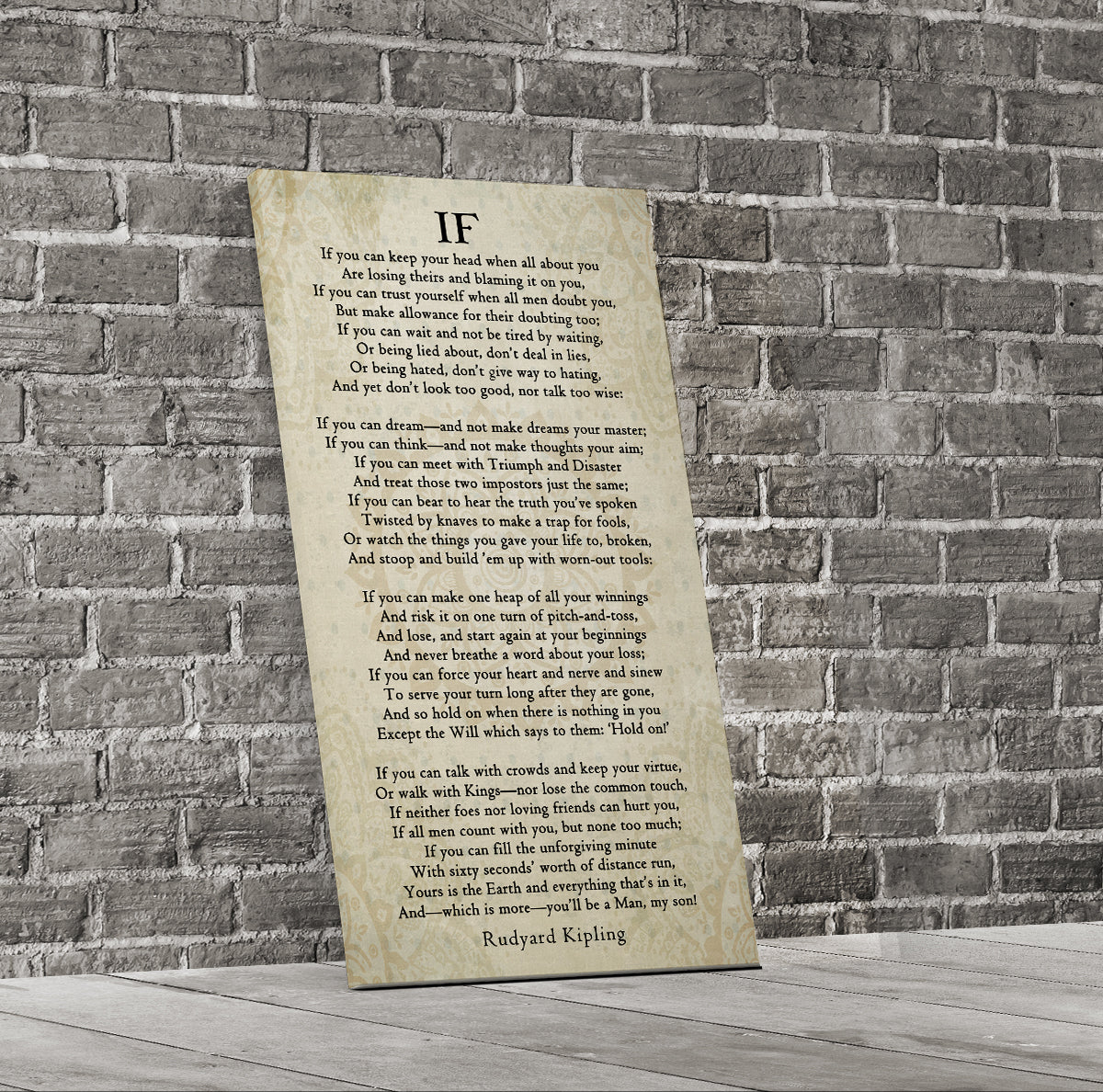 If Poem By Rudyard Kipling Canvas Wall Art, Graduation Gift for Son, IF Print On Canvas, Rudyard Kipling Poetry, You'll Be A Man My Son Gallery Wrap
