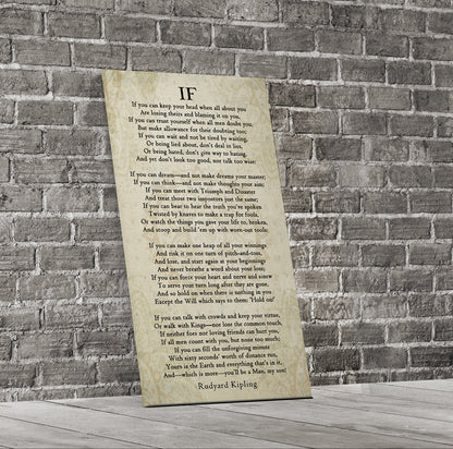 If Poem By Rudyard Kipling Canvas Wall Art, Graduation Gift for Son, IF Print On Canvas, Rudyard Kipling Poetry, You'll Be A Man My Son Gallery Wrap
