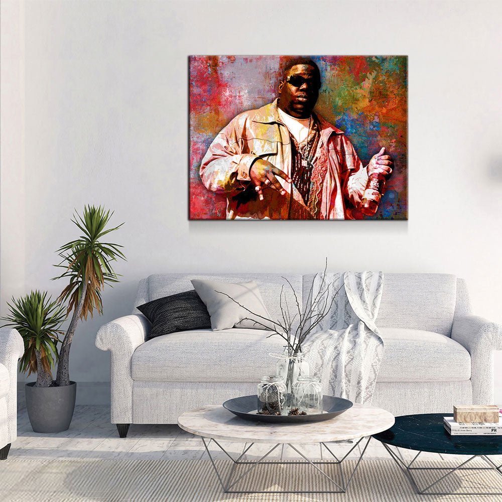 Abstract Biggie Canvas Wall Art, Notorious BIG, Biggie Smalls Wall Art, Biggie Smalls, Hip Hop Decor