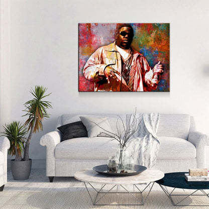 Abstract Biggie Canvas Wall Art, Notorious BIG, Biggie Smalls Wall Art, Biggie Smalls, Hip Hop Decor