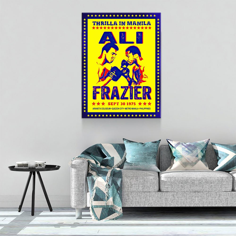 Ali Frazier Fight Night Canvas Wall Art, Thrilla In Manila Gallery Wrap