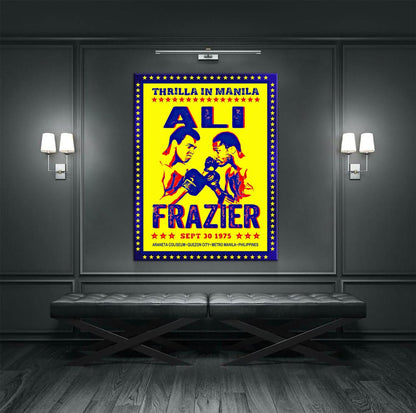 Ali Frazier Fight Night Canvas Wall Art, Thrilla In Manila