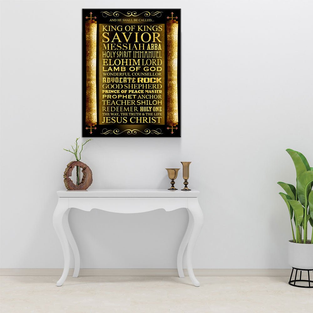 And He Shall Be Called King Of Kings Canvas Wall Art, Religious Decor