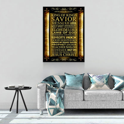 And He Shall Be Called King Of Kings Canvas Wall Art, Religious Decor