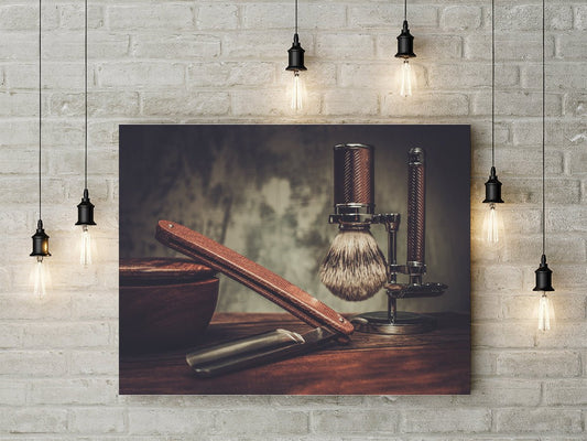 Barber Shop Vintage Canvas Wall Art, Barber Shop Decor Gallery Wrap