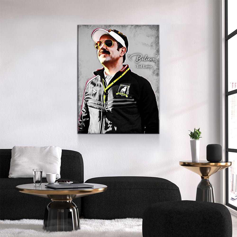 Believe Canvas Wall Art, Ted Lasso Quote, Abstract Canvas Art Gallery Wrap