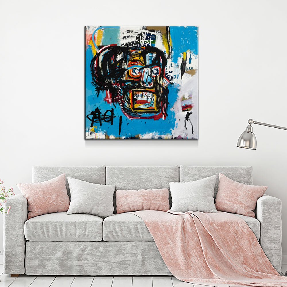 Blue Head Canvas Wall Art, Abstract Art, Modern Wall Art, Neo Expressionism