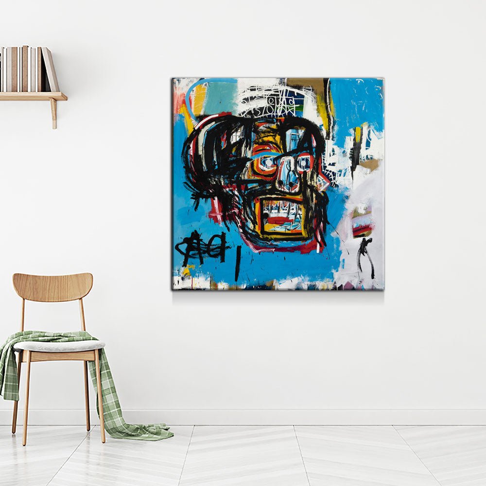 Blue Head Canvas Wall Art, Abstract Art, Modern Wall Art, Neo Expressionism