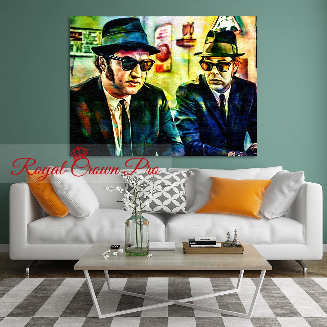 Blues Brothers Canvas Wall Art, Abstract Blues Brothers Gallery Wrap