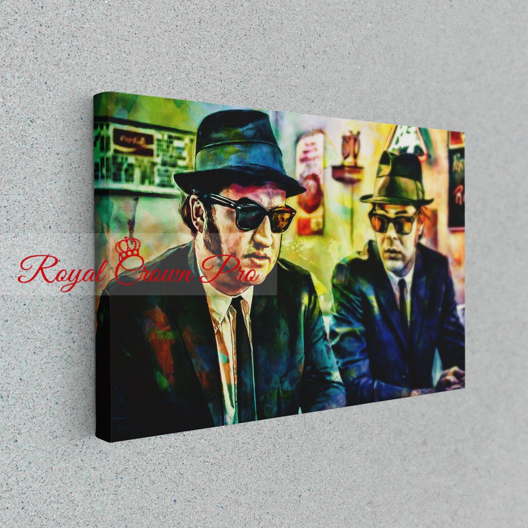 Blues Brothers Canvas Wall Art, Abstract Blues Brothers